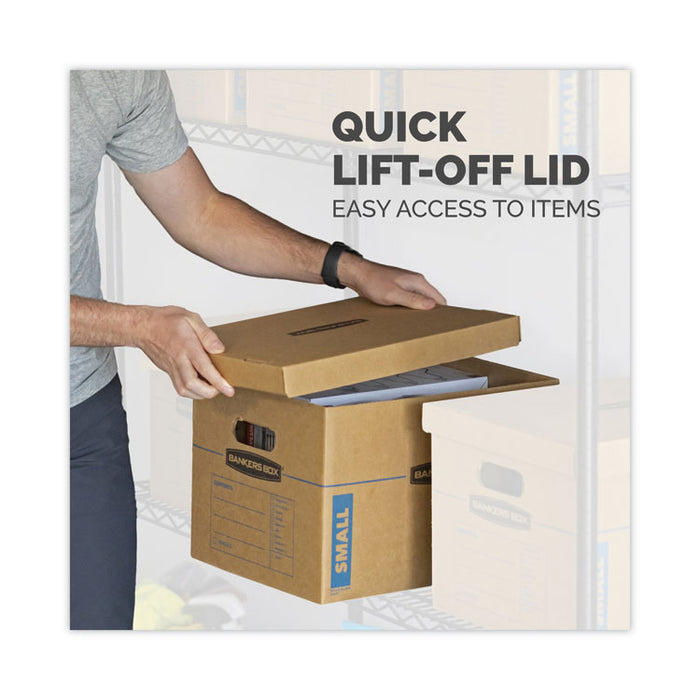 SmoothMove Classic Moving/Storage Boxes, Half Slotted Container (HSC), Large, 17" x 21" x 17", Brown/Blue, 5/Carton