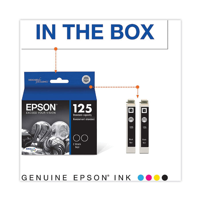 T125120D2 (T125) DURABrite Ultra Ink, 175 Page-Yield, Black, 2/Pack