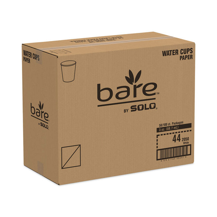 Paper Water Cups, 3 oz, White, 100/Pack
