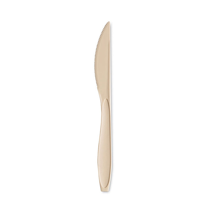 Medium Weight Polystyrene Knives, Plastic, Champagne, 1,000/Carton