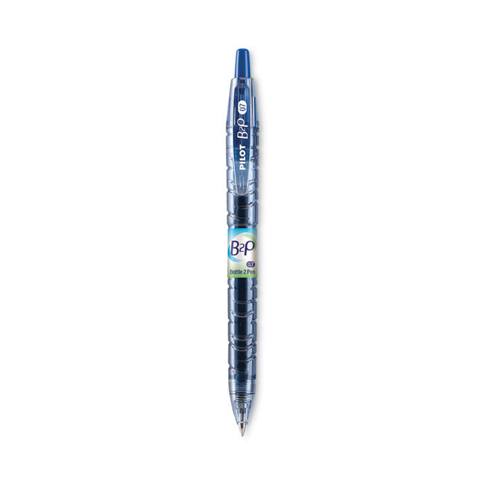 B2P Bottle-2-Pen Recycled Gel Pen, Retractable, Fine 0.7 mm, Blue Ink, Translucent Blue Barrel