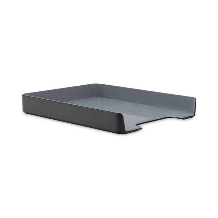 Fusion Letter Tray, 1 Section, Letter Size Files, 9.75" x 12.5" x 1.75", Black