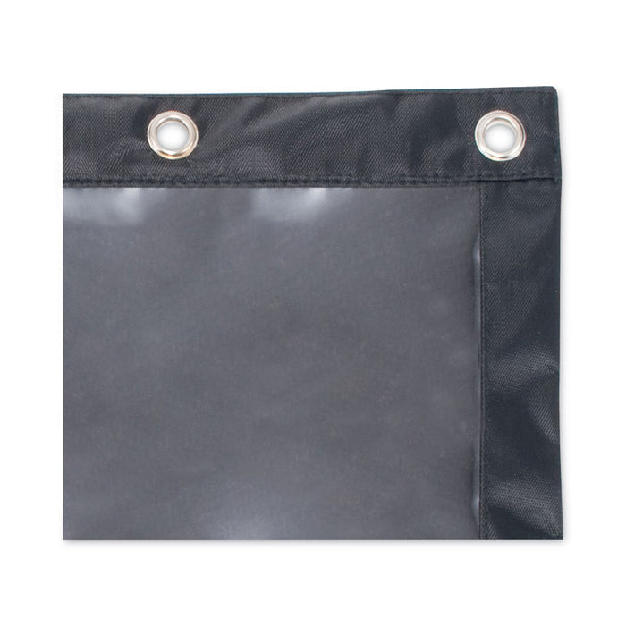 Binder Pencil Pouch, 3-Hole Punched, 10" x 7.38", Black/Clear, 3/Pack