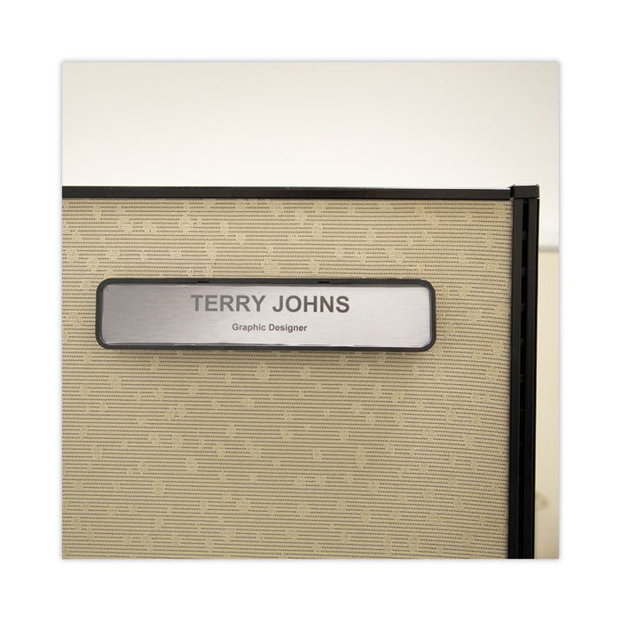 Panel Wall Sign Name Holder, Acrylic, 9 x 2, 6/Pack, Clear