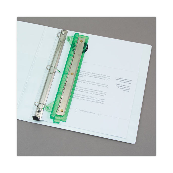 6-Sheet Trident Binder Punch, Three-Hole, 1/4" Holes, Assorted Colors