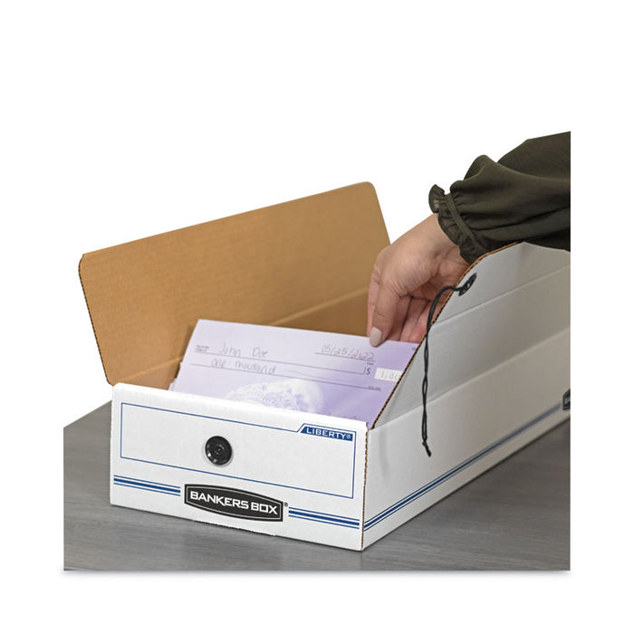 LIBERTY Check and Form Boxes, 11" x 24" x 5", White/Blue, 12/Carton