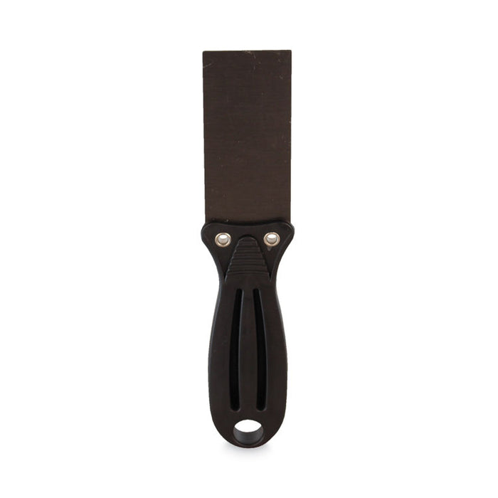 Putty Knife, 1.5" Wide, Carbon Steel Blade, Flexible Handle, Black/Silver, 24/Carton