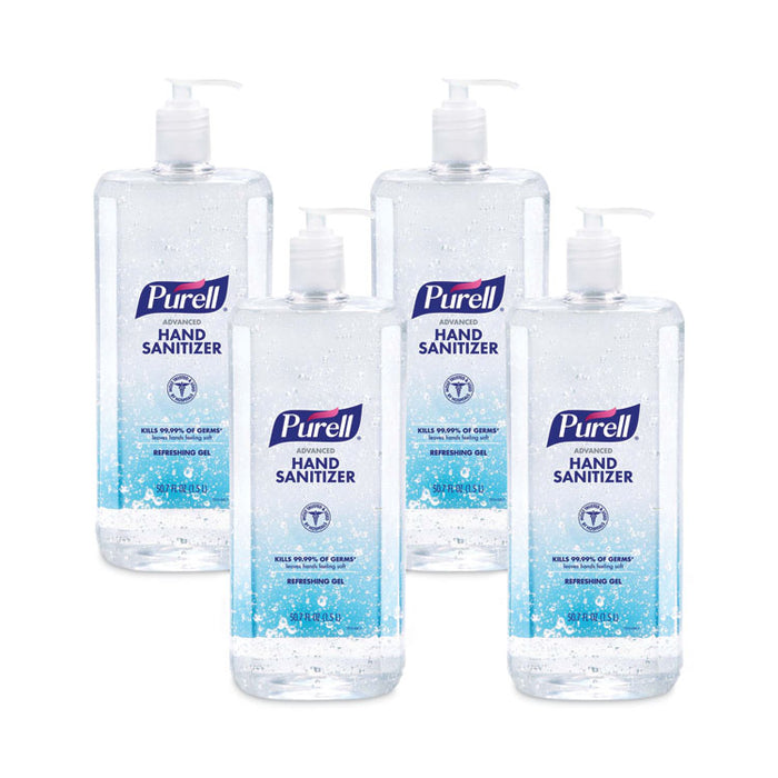 Advanced Hand Sanitizer Refreshing Gel, 1.5 L Pump Bottle, Clean Scent, 4/Carton