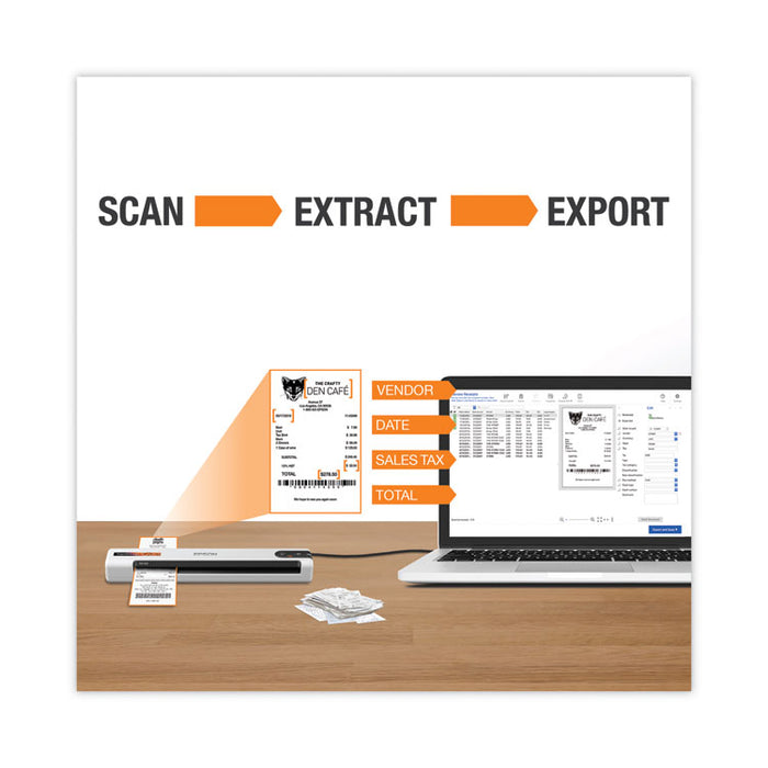 RapidReceipt RR-60 Scanner, Scans Up to 8.5 x 72, 600 dpi Optical Resolution