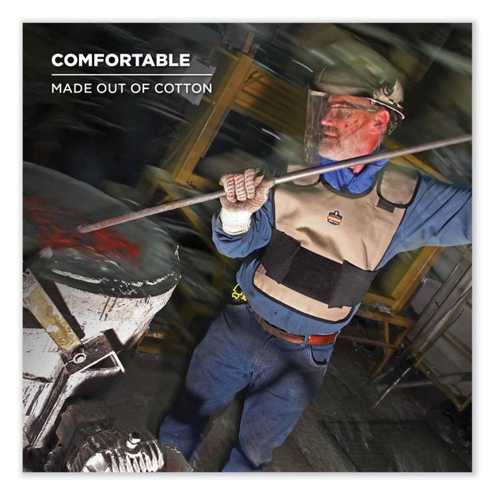 Chill-Its 6230 Standard Phase Change Cooling Vest with Packs, Cotton, Large/X-Large, Khaki
