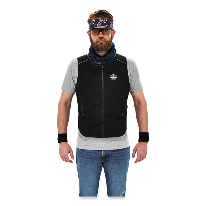 Chill-Its 6255 Lightweight Phase Change Cooling Vest, Cotton/Polyester, Small/Medium, Black
