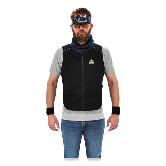 Chill-Its 6255 Lightweight Phase Change Cooling Vest, Cotton/Polyester, Large/X-Large, Black