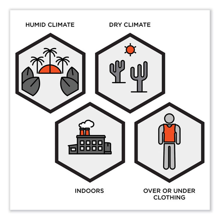 Chill-Its 6215 Premium FR Phase Change Cooling Vest with Packs, Modacrylic Cotton, Small/Medium, Khaki