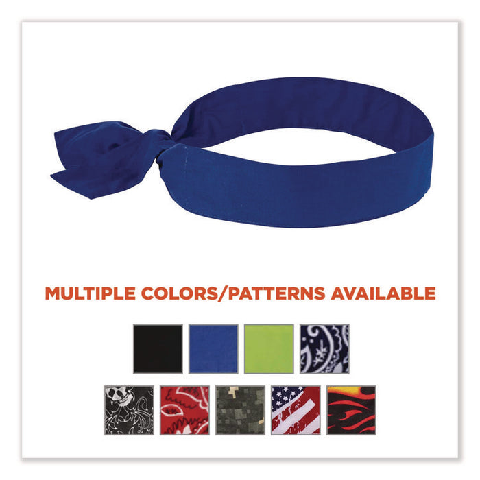 Chill-Its 6700 Cooling Bandana Polymer Tie Headband, One Size Fits Most, Solid Blue