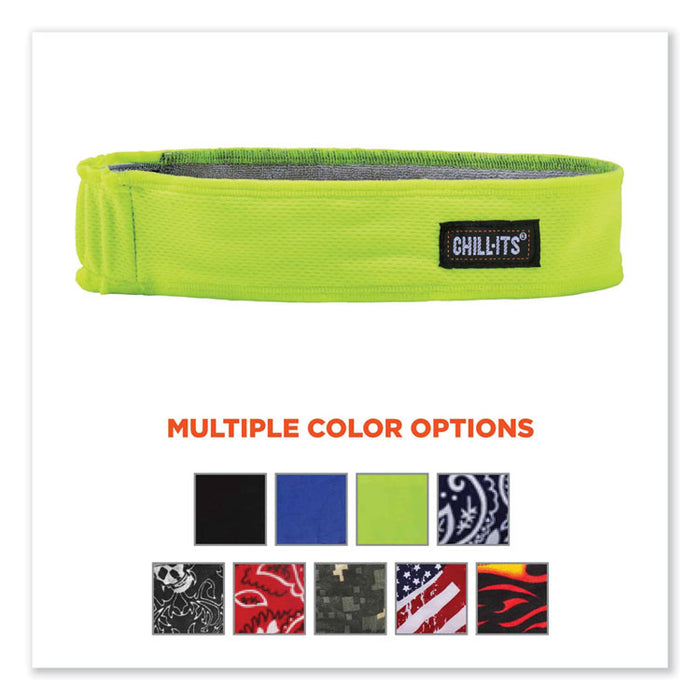 Chill-Its 6605 High-Performance Terry Cloth Sweatband, Cotton Terry Cloth, One Size Fits Most, Lime