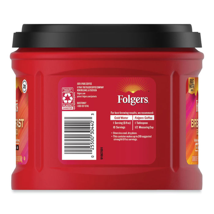 Breakfast Blend Ground Coffee, 22.6 oz Canister