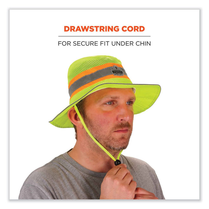 Chill-Its 8935MF Hi-Vis Microfiber Ranger Sun Hat, Large/X-Large, Lime