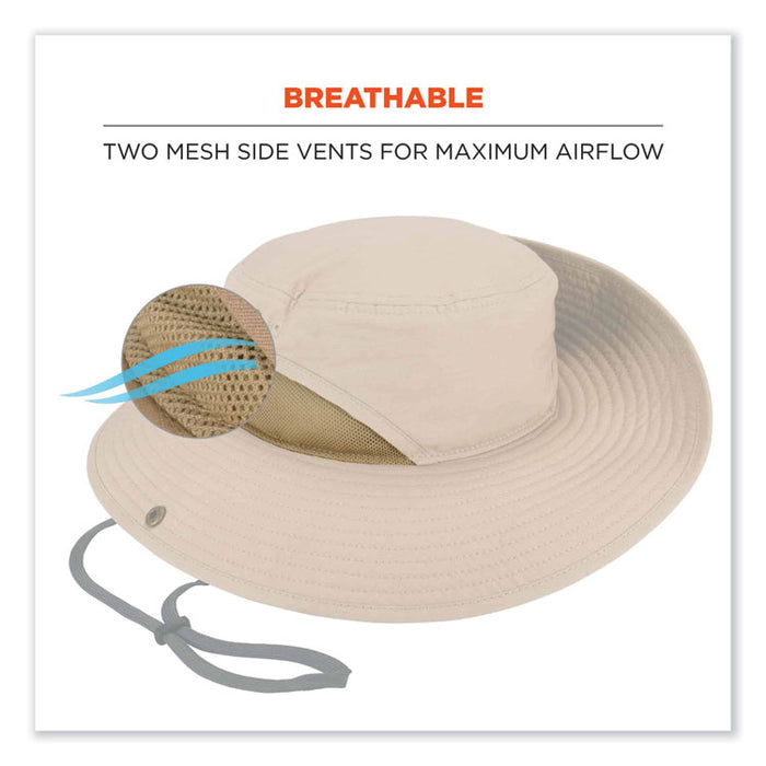 Chill-Its 8936 Lightweight Mesh Paneling Ranger Hat, Cotton/Polyester, Small/Medium, Khaki