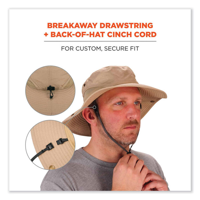 Chill-Its 8936 Lightweight Mesh Paneling Ranger Hat, Cotton/Polyester, Small/Medium, Khaki