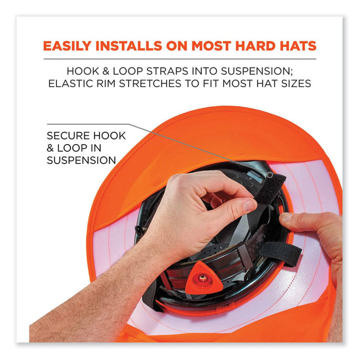 Chill-Its 6660 Hard Hat Brim + Neck Shade, 19.5 x 9.75, Orange