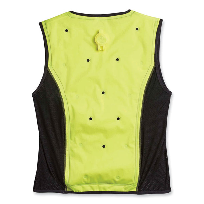 Chill-Its 6685 Premium Dry Evaporative Cooling Vest with Zipper, Nylon, Medium, Lime