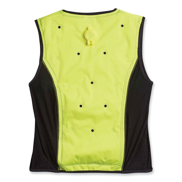Chill-Its 6685 Premium Dry Evaporative Cooling Vest with Zipper, Nylon, 3X-Large, Lime