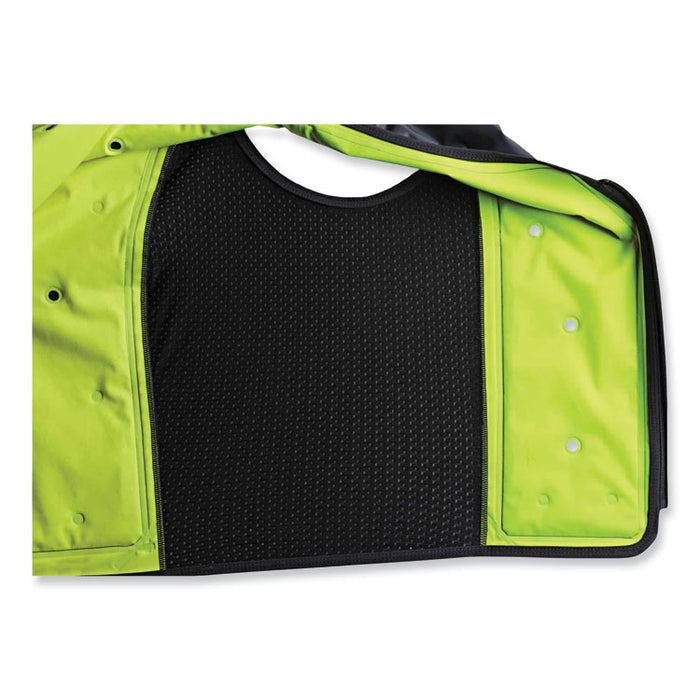 Chill-Its 6685 Premium Dry Evaporative Cooling Vest with Zipper, Nylon, 4X-Large, Lime