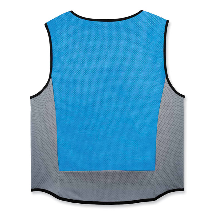 Chill-Its 6667 Wet Evaporative PVA Cooling Vest with Zipper, PVA, Medium, Blue