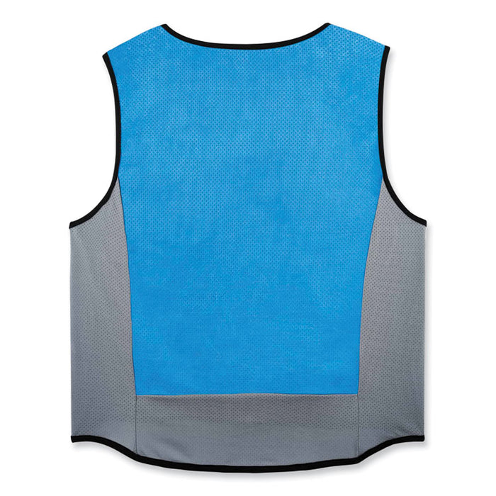 Chill-Its 6667 Wet Evaporative PVA Cooling Vest with Zipper, PVA, Large, Blue
