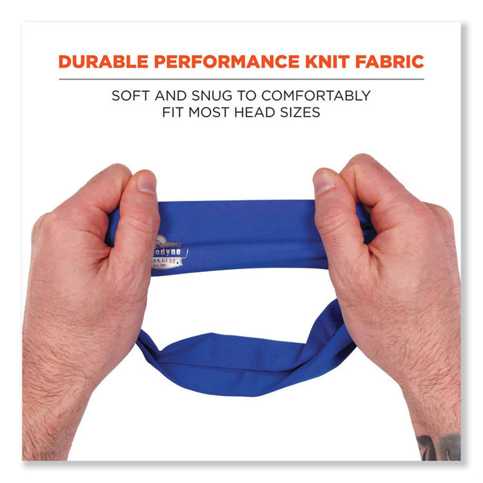 Chill-Its 6634 Performance Knit Cooling Headband, Polyester/Spandex, One Size Fits Most, Blue