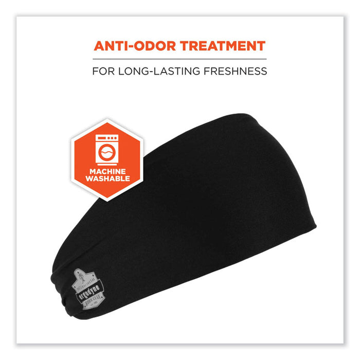 Chill-Its 6634 Performance Knit Cooling Headband, Polyester/Spandex, One Size Fits Most, Black