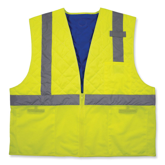 Chill-Its 6668 Class 2 Hi-Vis Safety Cooling Vest, Polymer, Small, Lime