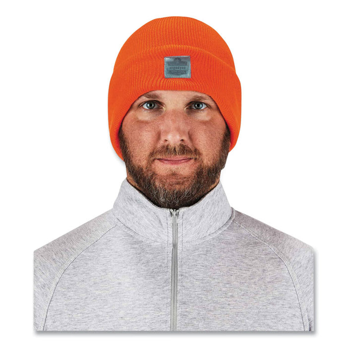 N-Ferno 6806 Cuffed Rib Knit Winter Hat, Acrylic, One Size Fits Most, Orange