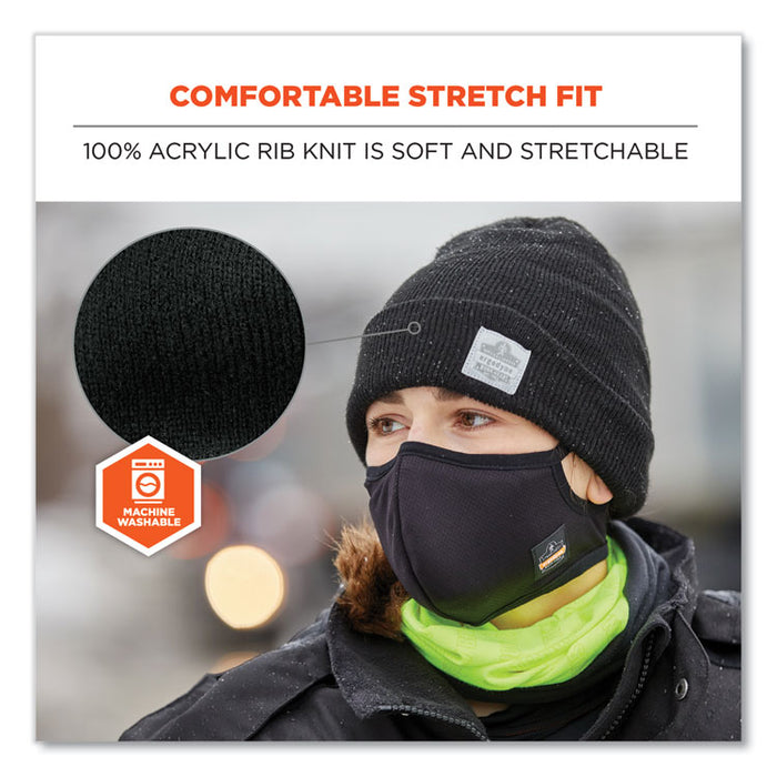 N-Ferno 6806 Cuffed Rib Knit Winter Hat, Acrylic, One Size Fits Most, Black