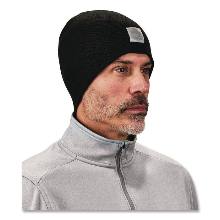 N-Ferno 6812 Rib Knit Beanie, Acrylic, One Size Fits Most, Black