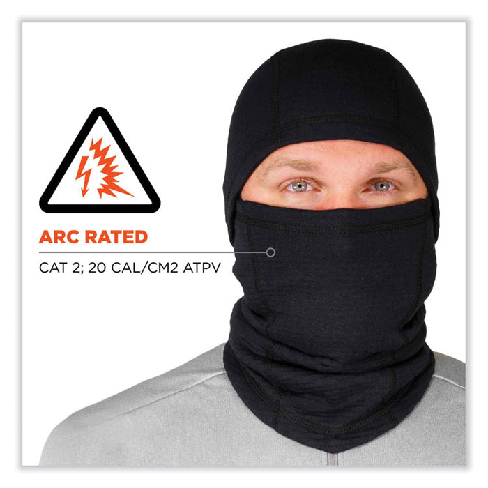 N-Ferno 6847 FR Dual Compliant Balaclava Face Mask, Polartec FR Power Grid Fleece, One Size Fits Most, Black