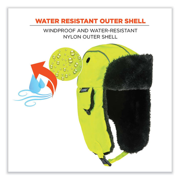 N-Ferno 6802 Classic Trapper Hat, 3M Thinsulate/Nylon, Small/Medium, Lime