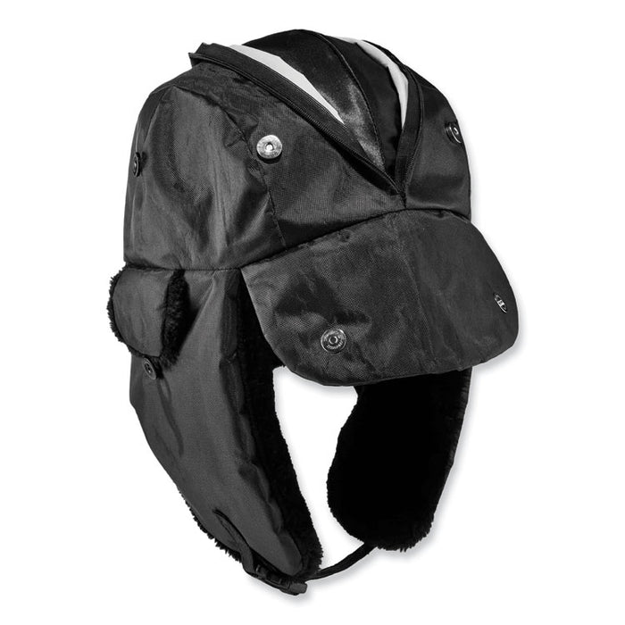 N-Ferno 6802Z Zippered Trapper Hat, 3M Thinsulate/Nylon, Large/X-Large, Black