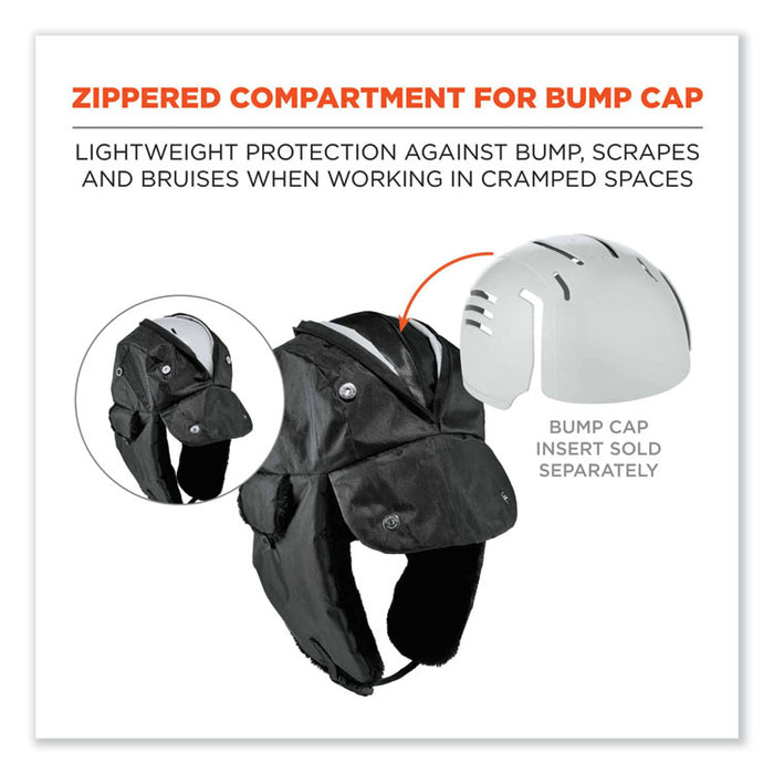N-Ferno 6802Z Zippered Trapper Hat, 3M Thinsulate/Nylon, Large/X-Large, Black