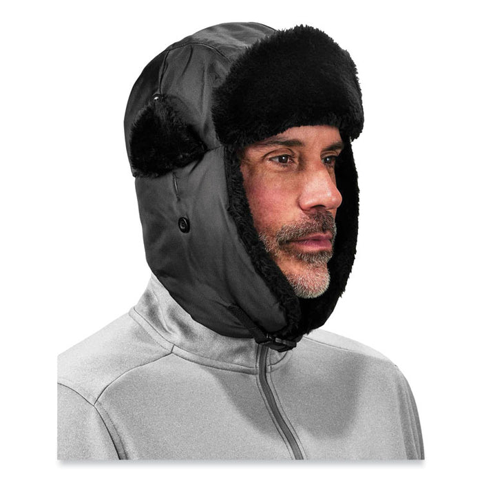 N-Ferno 6802Z Zippered Trapper Hat, 3M Thinsulate/Nylon, Large/X-Large, Black