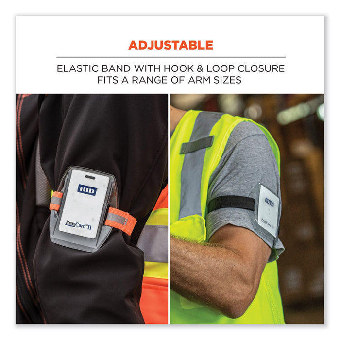 Squids 3386 Arm Band ID Badge Holder, Horizontal, 4 x 2.5, Black/Clear,