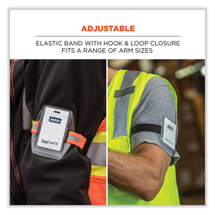 Squids 3386 Arm Band ID Badge Holder, Horizontal, 4 x 2.5, Orange