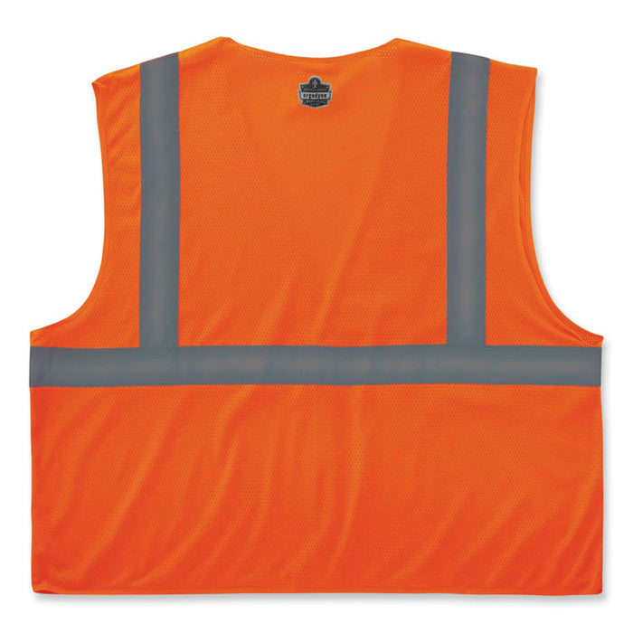 GloWear 8210HL Class 2 Economy Mesh Hook and Loop Vest, Polyester, X-Small, Orange