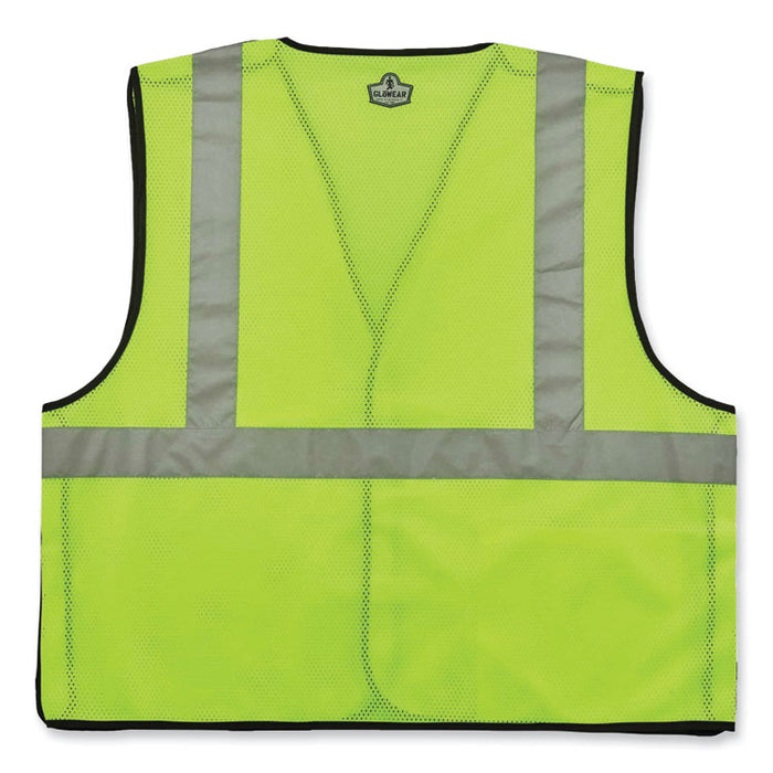 GloWear 8216BA Class 2 Breakaway Mesh ID Holder Vest, Polyester, 2X-Large/3X-Large, Lime