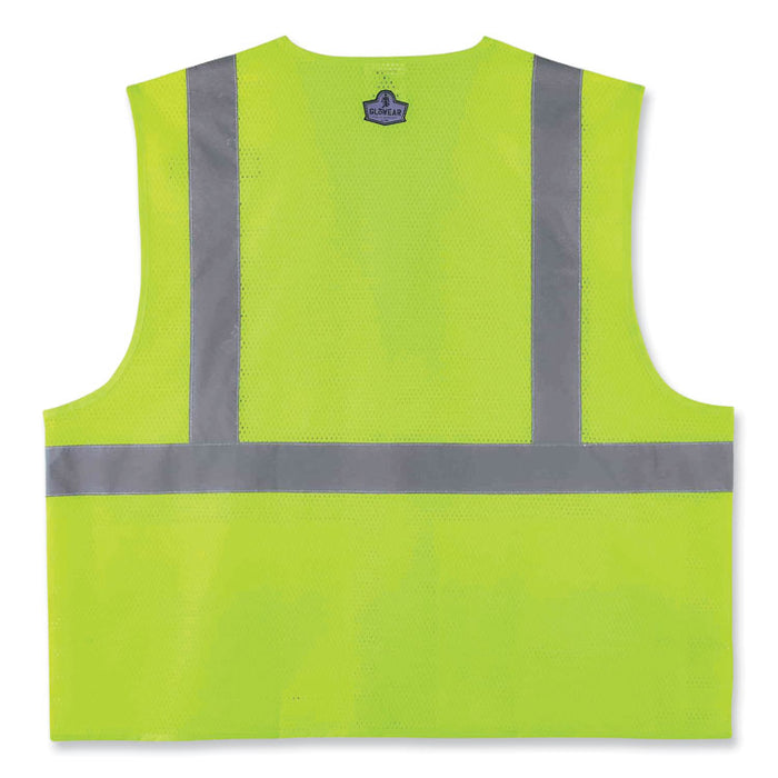 GloWear 8220HL Class 2 Standard Mesh Hook and Loop Vest, Polyester, 2X-Large/3X-Large, Lime