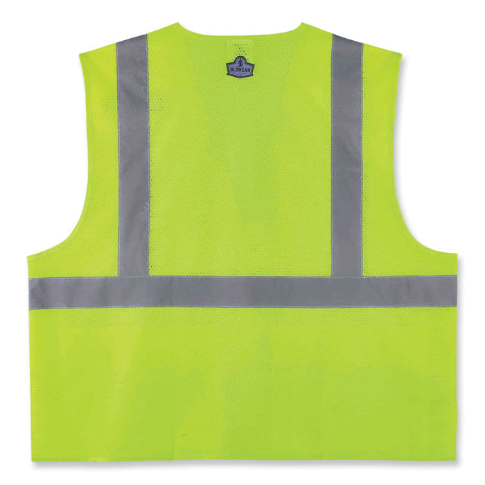 GloWear 8220HL Class 2 Standard Mesh Hook and Loop Vest, Polyester, 4X-Large/5X-Large, Lime