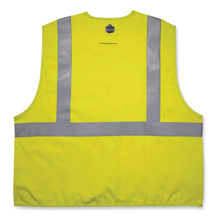 GloWear 8261FRHL Class 2 Dual Compliant FR Hook and Loop Safety Vest, 4X-Large/5X-Large, Lime