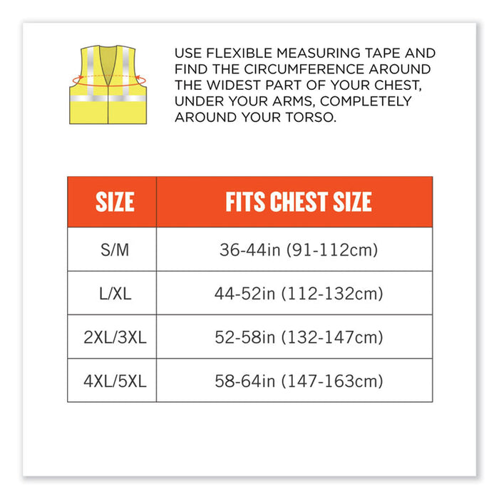 GloWear 8262FRZ Class 2 FR Surveyor Zip Vest, Tencel/Modacrylic/Para-aramid/Kevlar, 4X-Large/5X-Large, Lime