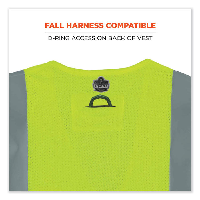 GloWear 8260FRHL Class 2 FR Safety Hook and Loop Vest, Modacrylic/Kevlar, Small/Medium, Lime