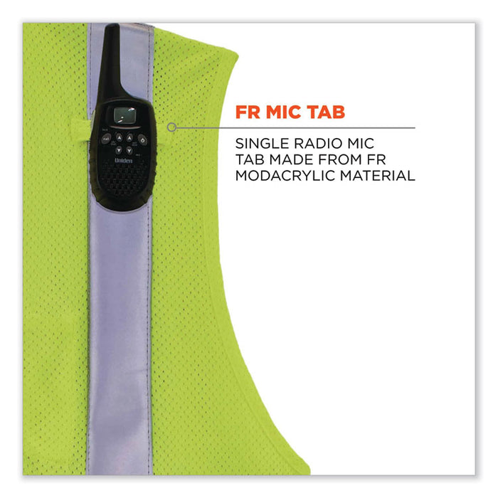 GloWear 8260FRHL Class 2 FR Safety Hook and Loop Vest, Modacrylic/Kevlar, Small/Medium, Lime